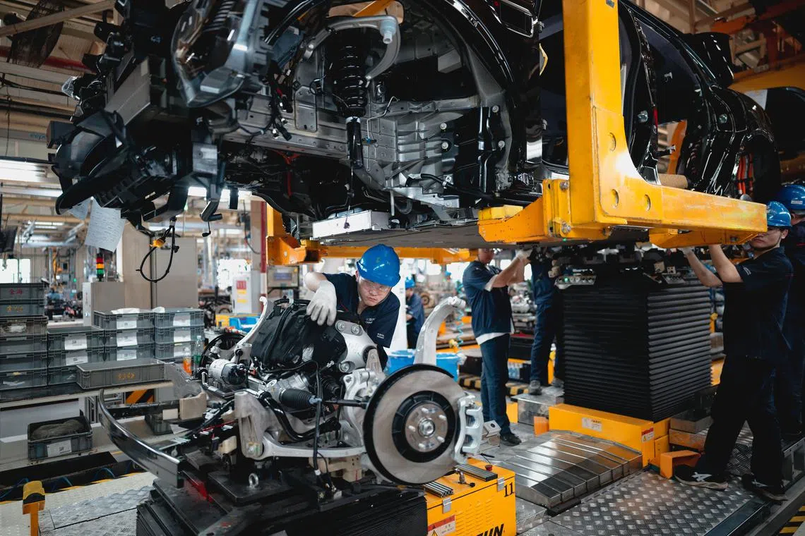 Construction machinery giants that grew fat off the country’s property bubble are looking for new markets to offset the downturn at home.