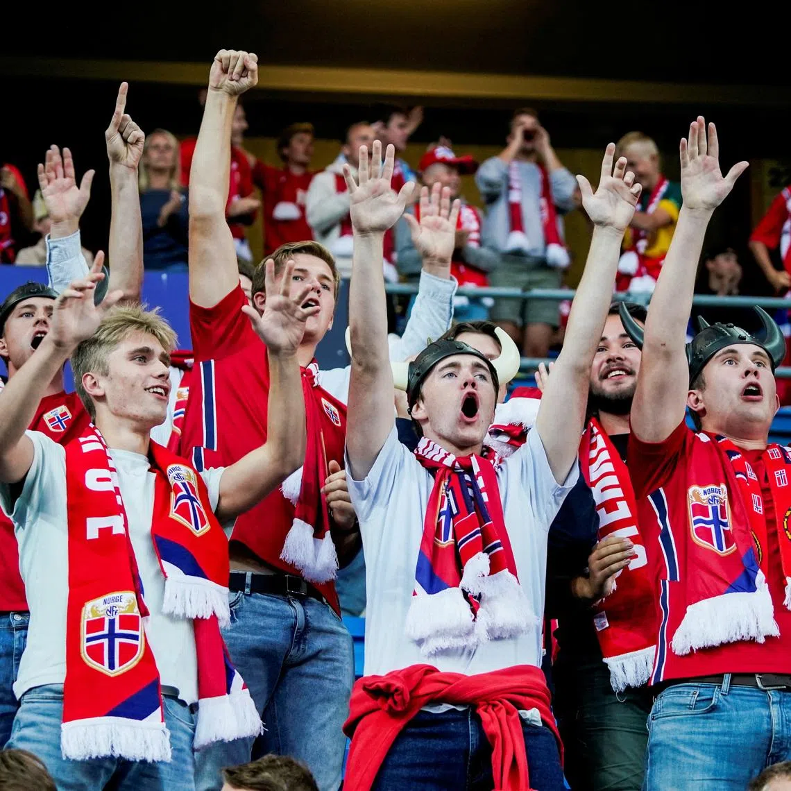 FILE PHOTO: Soccer Football - World Cup - UEFA Qualifiers - Group G - Norway v Netherlands - Ullevaal Stadion, Oslo, Norway - September 1, 2021  Norway fans inside the stadium before the match Stian Lysberg Solum/NTB via REUTERS/File Photo