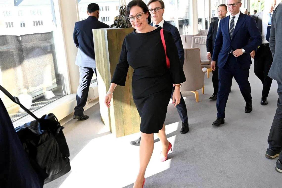 Sweden's new foreign minister Maria Malmer Stenergard walks after the opening of the parliament (Riksdagen) in Stockholm, Sweden, September 10, 2024.  Fredrik Sandberg/TT News Agency/via REUTERS/File Photo