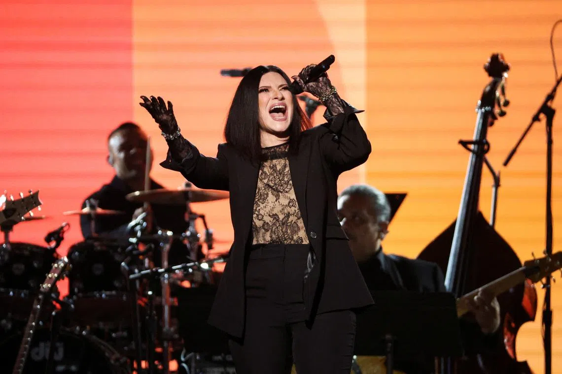 Laura Pausini performs during the Latin Recording Academy's Person of the Year Gala in Las Vegas, Nevada, U.S. November 16, 2022. REUTERS/Mario Anzuoni
