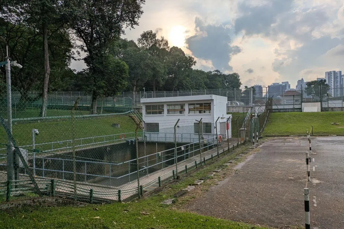 The sludge house and sludge tank at Bukit Timah Waterworks.