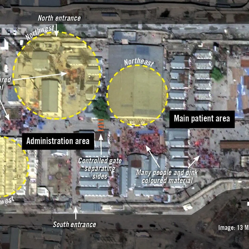 A satellite image shows a drug rehab centre in Kabul, Afghanistan, March 13, 2026. Amnesty International/Pleiades Neo©Airbus DS 2026/Handout via REUTERS
