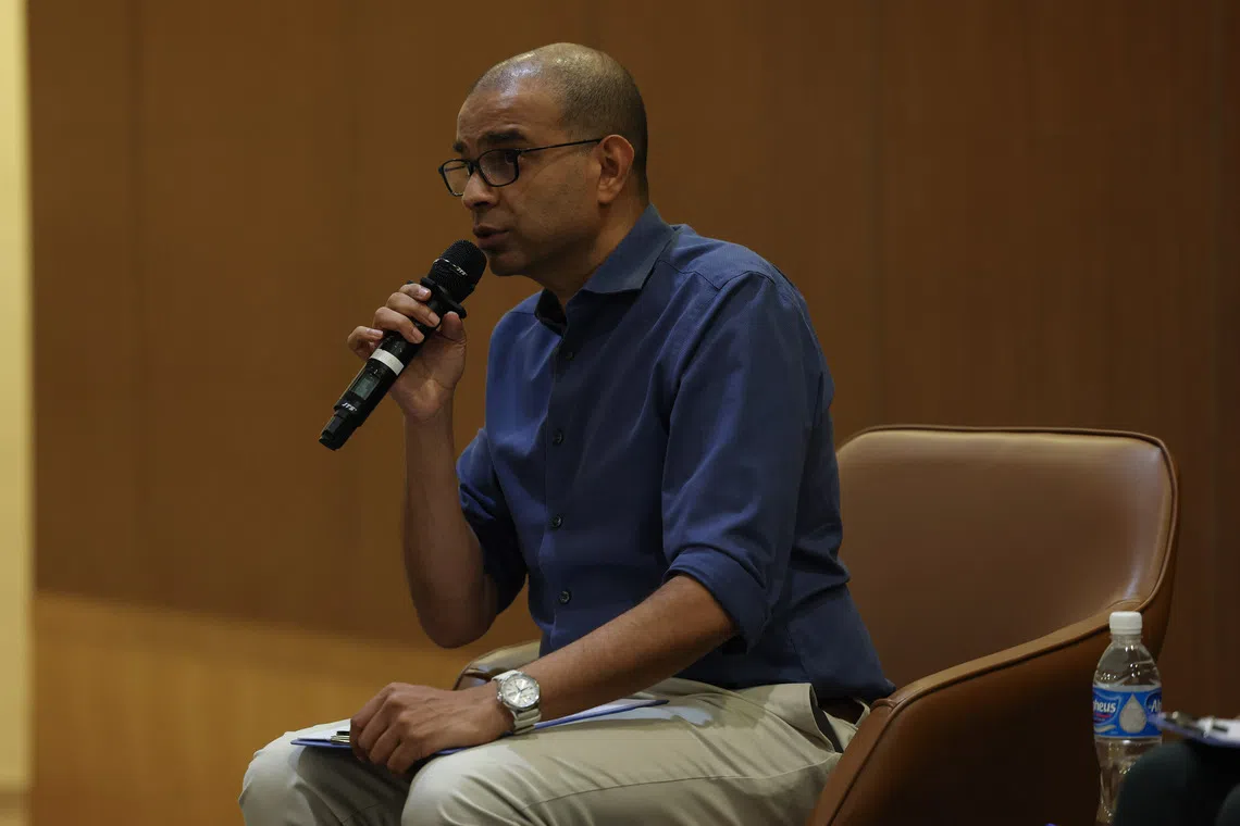 Senior Minister of State for Education and Sustainability and the Environment Janil Puthucheary speaking at a Youth Dialogue on Sept 28.