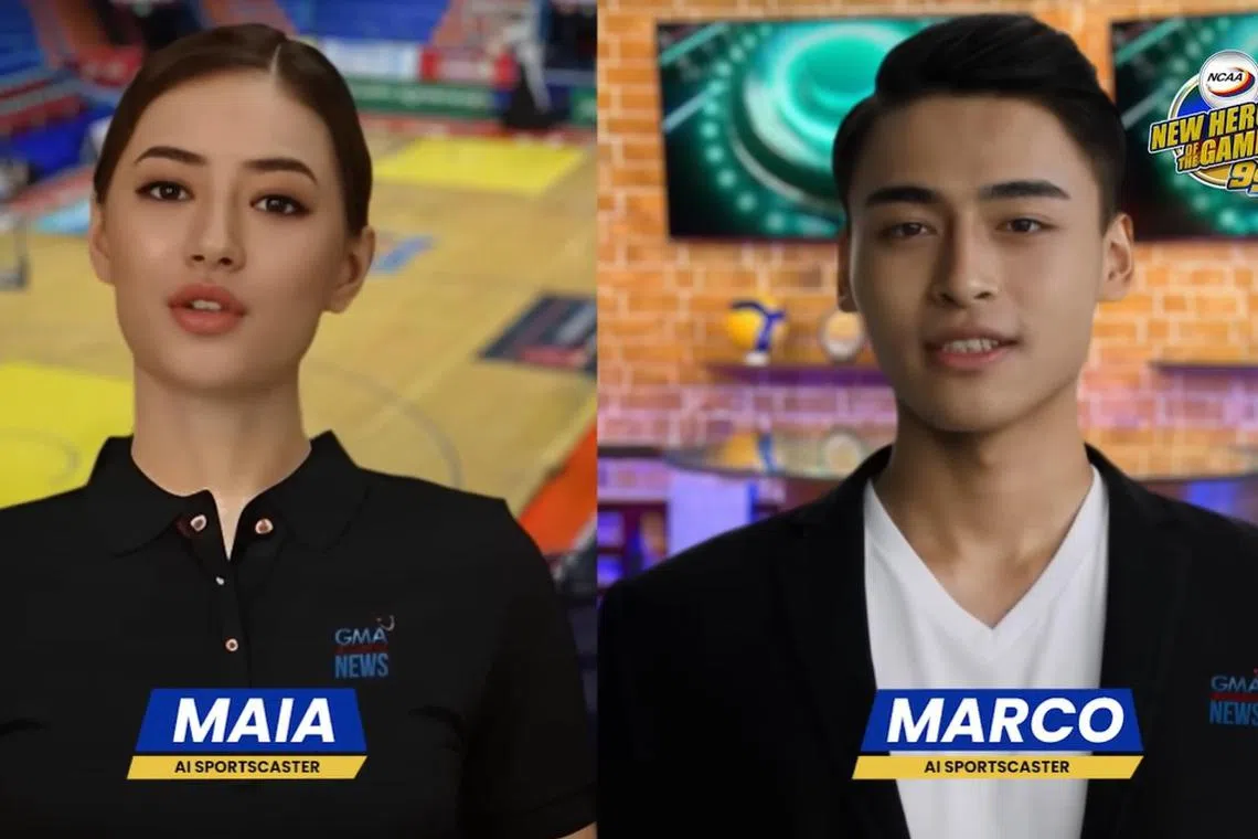 Maia and Marco are AI-generated sportcasters being used by the Philippines' GMA Network.