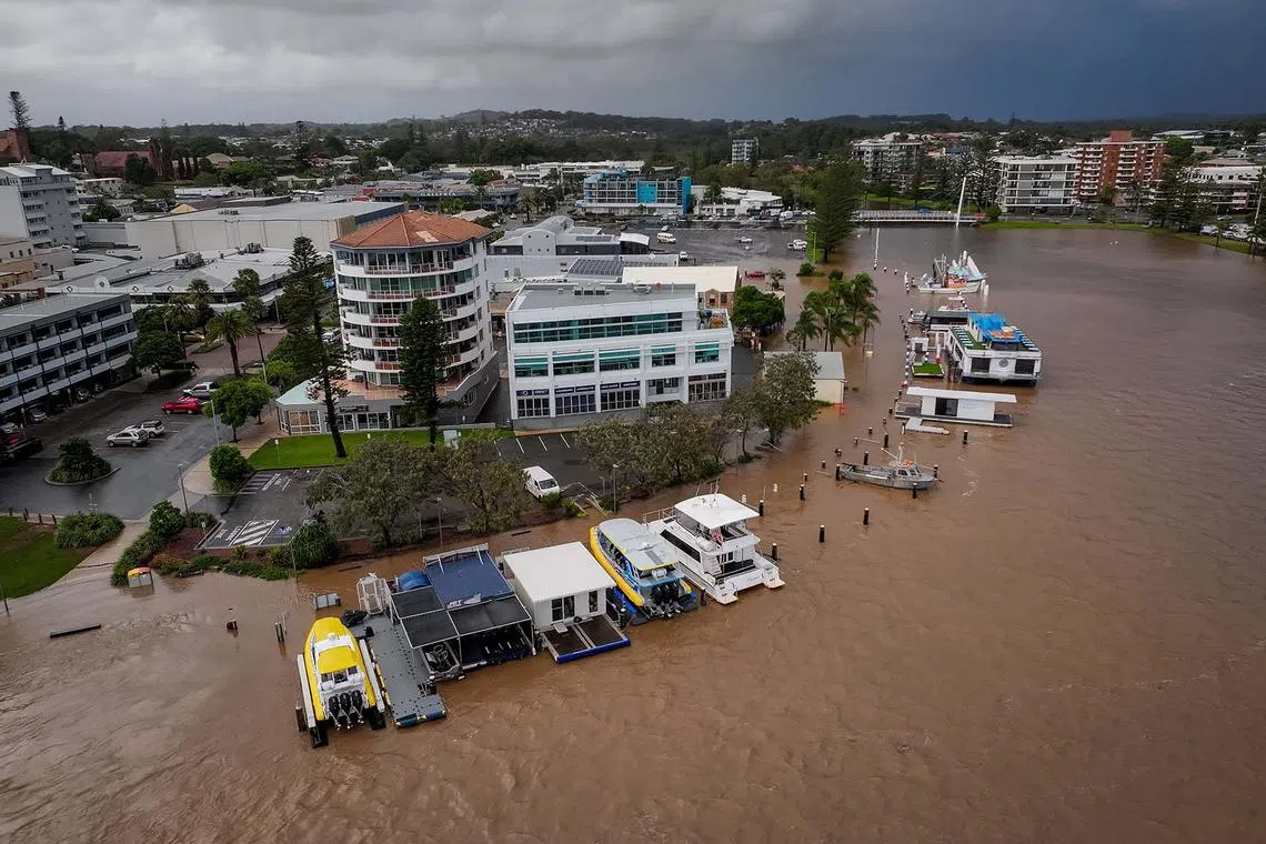 Flooding is seen in Port Macquarie, New South Wales, Australia, 22 May 2025. A slow-moving trough is dumping rain along the east coast of Australia, leaving thousands of people stranded. 