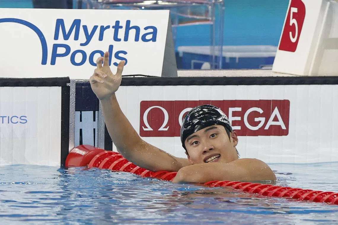 Winner Hwang Sun-Woo of South Korea stormed to victory in one minute and 44.75 seconds at the Aspire Dome pool.