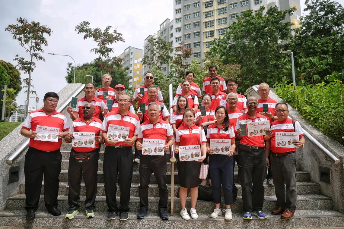 The team from Progress Singapore Party taking a group photo before conducting door-to-door visits in Keat Hong on March 30, 2025. ST PHOTO: KEVIN LIM ocpsp30