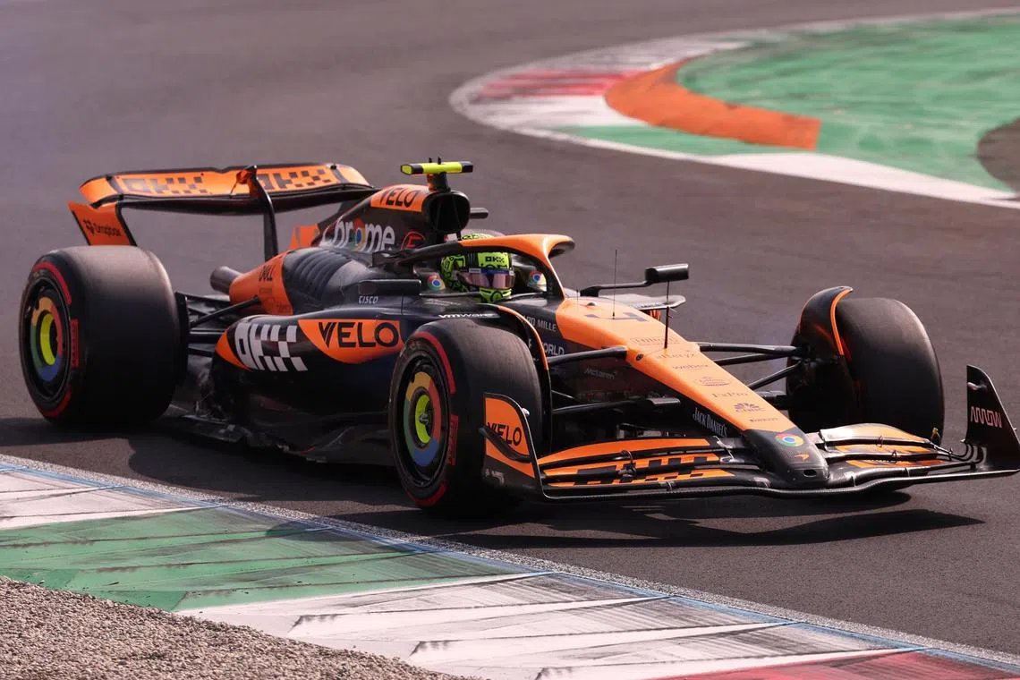 McLaren's Lando Norris during qualifying for the Italian Grand Prix at Monza.