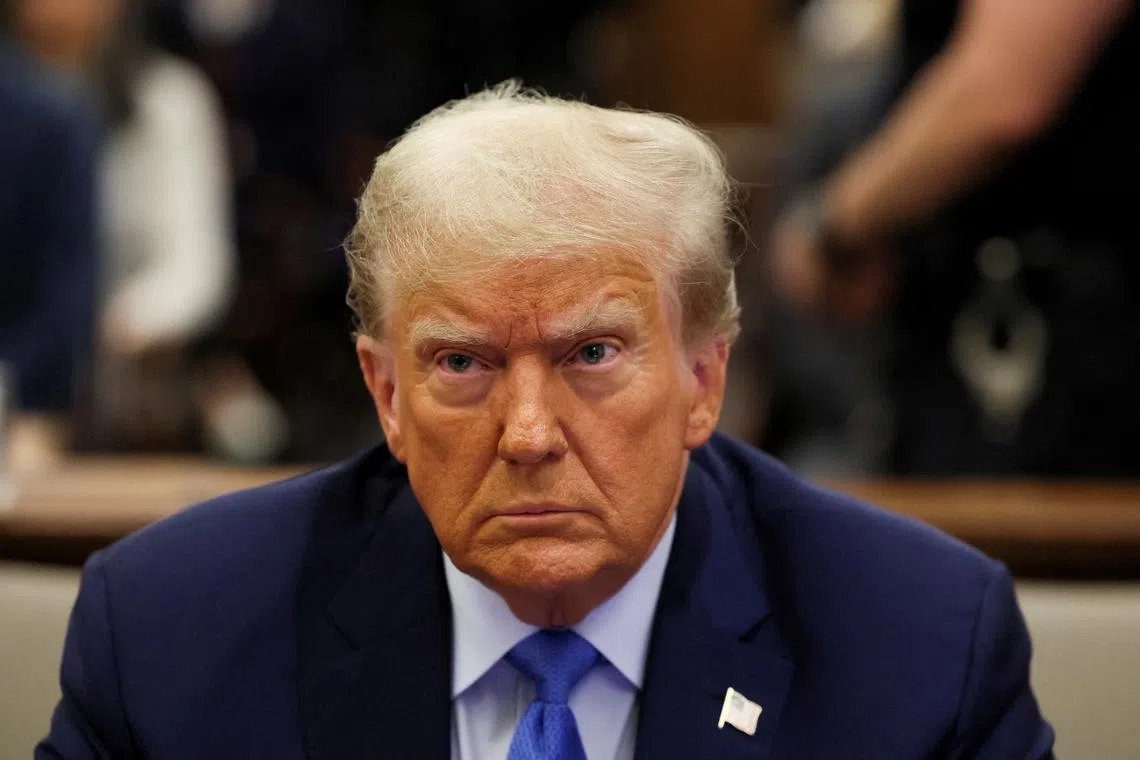 FILE PHOTO: Former U.S. President Donald Trump attends the Trump Organization civil fraud trial, in New York State Supreme Court in the Manhattan borough of New York City, U.S., November 6, 2023. REUTERS/Brendan McDermid/Pool/File Photo