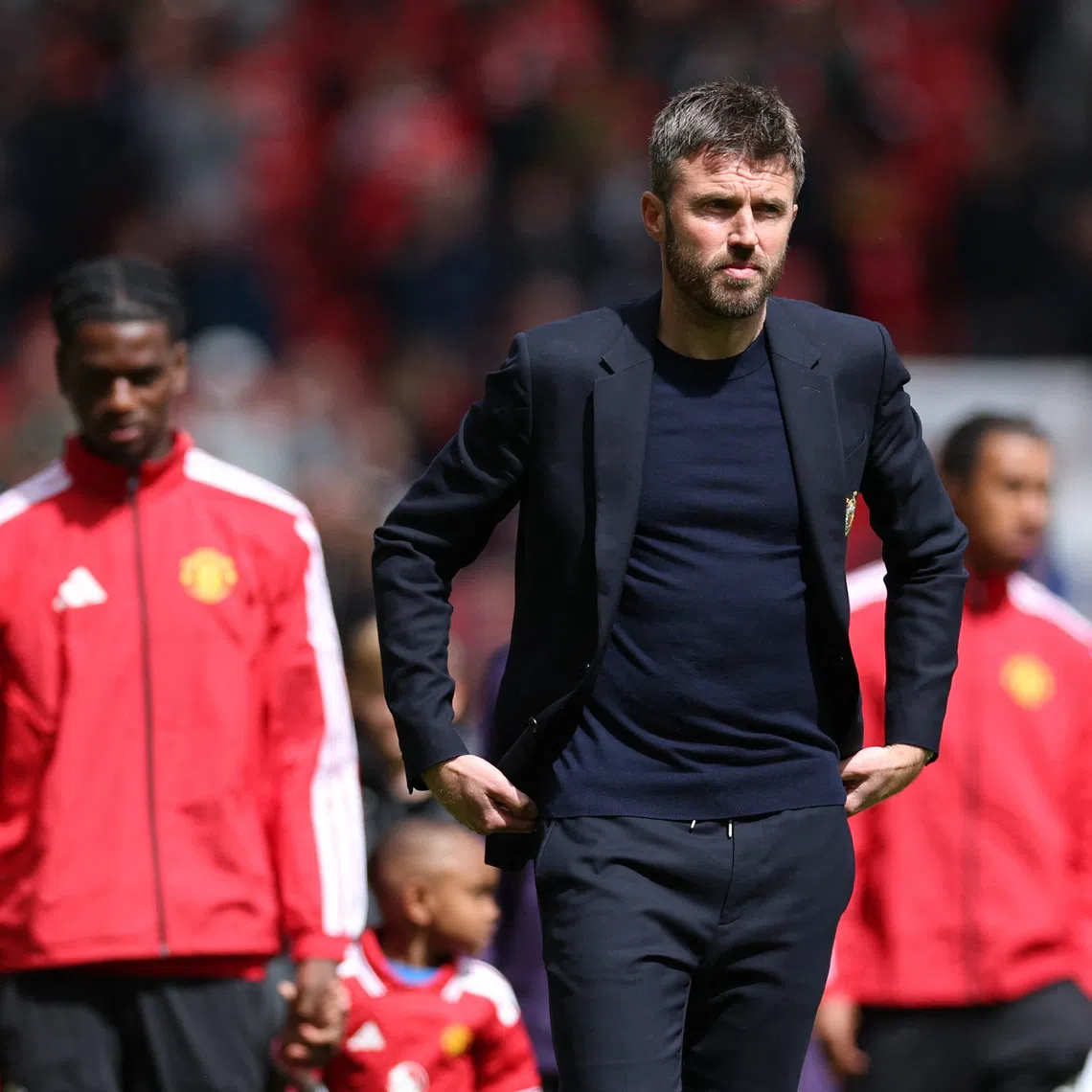 Soccer Football - Premier League - Manchester United v Nottingham Forest - Old Trafford, Manchester, Britain - May 17, 2026 Manchester United manager Michael Carrick at the end of the match REUTERS/Phil Noble