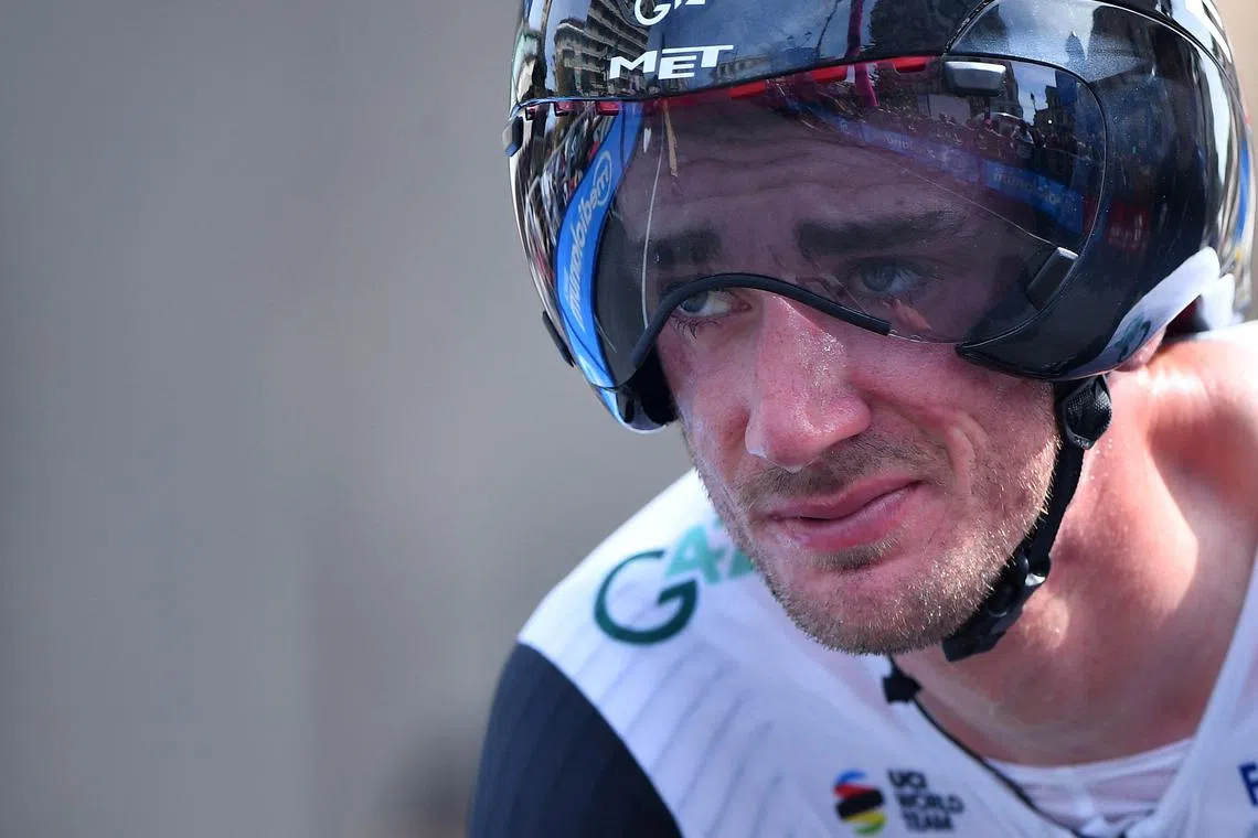 FILE PHOTO: Cycling - Giro d'Italia - Stage 1 - Costa dei Trabocchi Tudor ITT Fossacesia Marina to Ortona  - Italy - May 6, 2023 UAE Emirates' Brandon McNulty in action during stage 1 REUTERS/Jennifer Lorenzini/File Photo