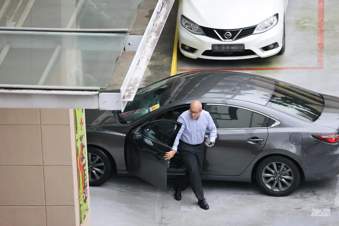 Minister Iswaran arriving at CPIB. Photographed at 10.50am on July 18, 2023.