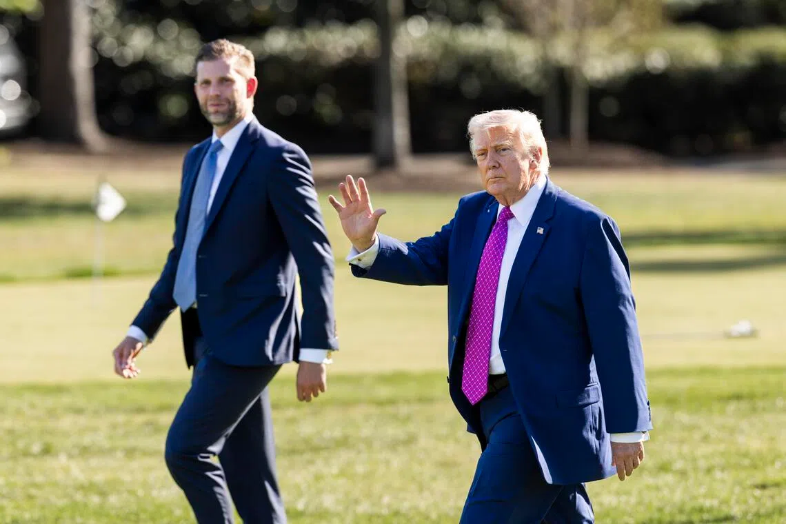 Mr Eric Trump (left) manages the business empire of his father, US President Donald Trump.