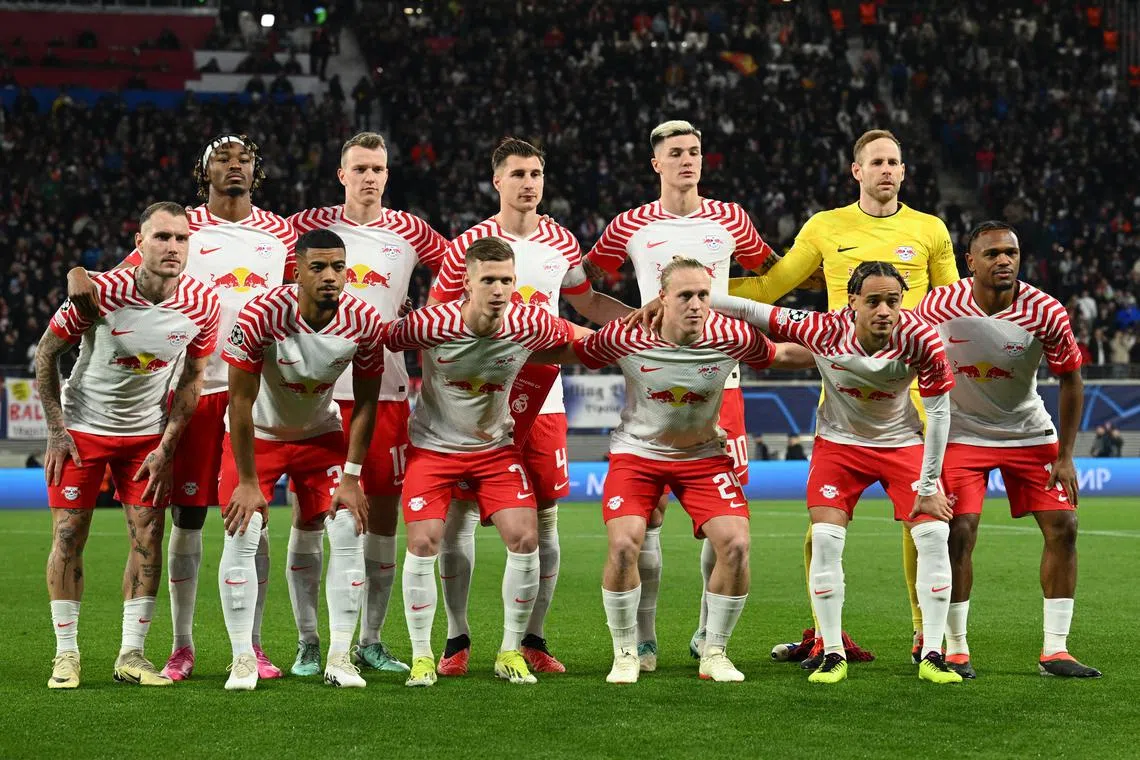 Soccer Football - Champions League - Round of 16 - First Leg - RB Leipzig v Real Madrid - Red Bull Arena, Leipzig, Germany - February 13, 2024 RB Leipzig players pose for a team group photo before the match REUTERS/Annegret Hilse/File Photo