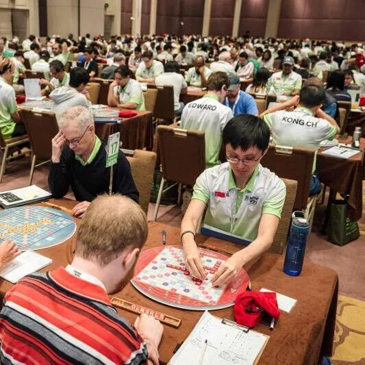 Participants compete in the Causeway Challenge Bangkok Scrabble competition in Bangkok on June 1, 2026.
