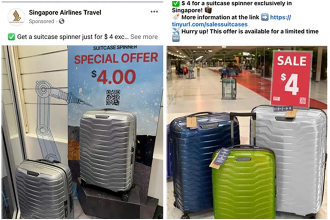 Victims who clicked on the ads were taken to a phishing website and asked to provide their credentials to pay for the suitcases at the discounted price.