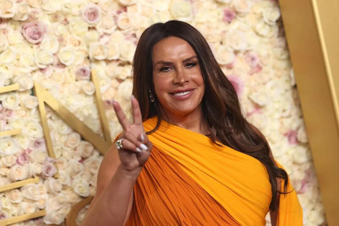 Spanish actress Karla Sofia Gascon arrives for the 82nd annual Golden Globe Awards at the Beverly Hilton hotel in Beverly Hills, California, on Jan 5, 2025. (Photo by Etienne Laurent / AFP)