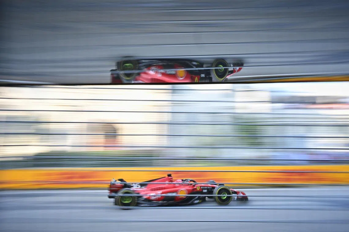 [NOTE: F1 photos are for editorial use only and NOT for sale]
16 Charles Leclerc of Scuderia Ferrari/
Practice 3 of the Formula One Singapore Airlines Singapore Grand Prix at Marina Bay street circuit on September 16, 2023.