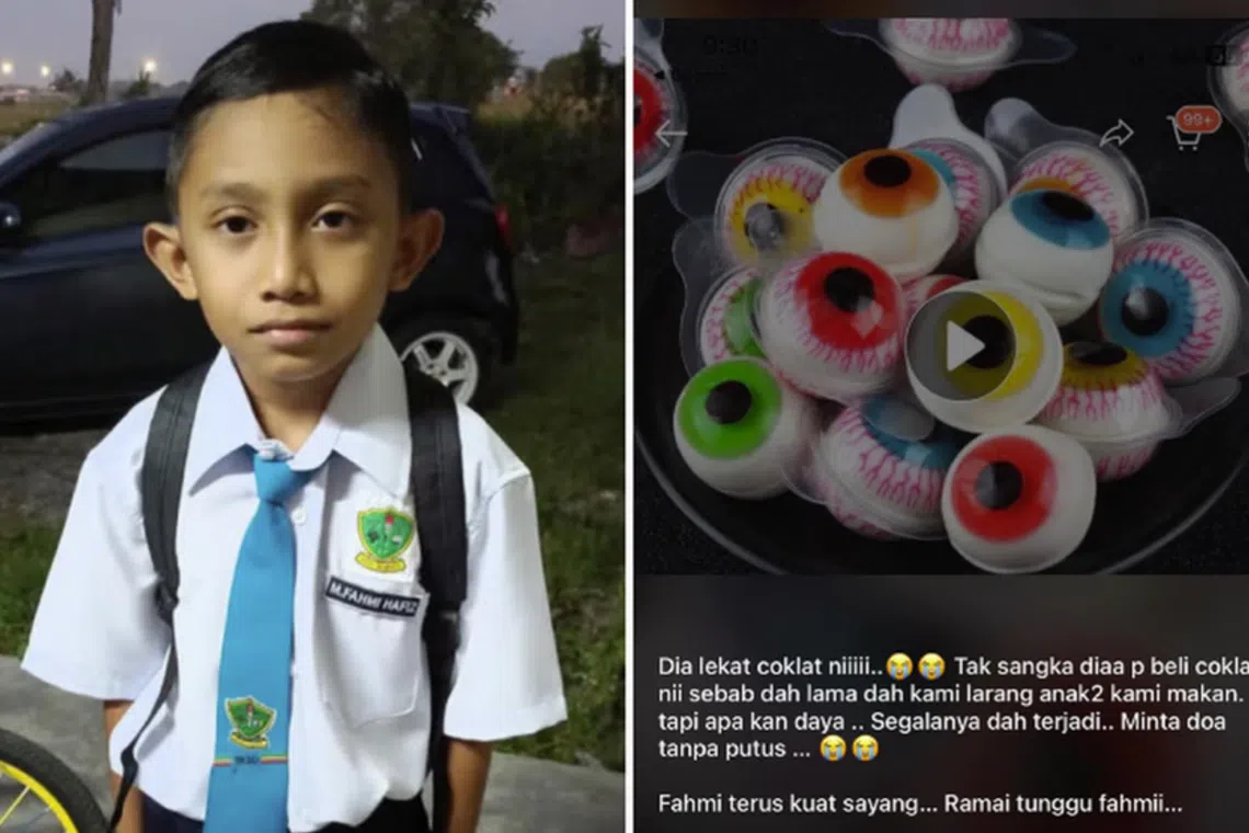 The victim, Mohamad Fahmi Hafiz, 10, was in intensive care for two days after choking on the gummy candy.