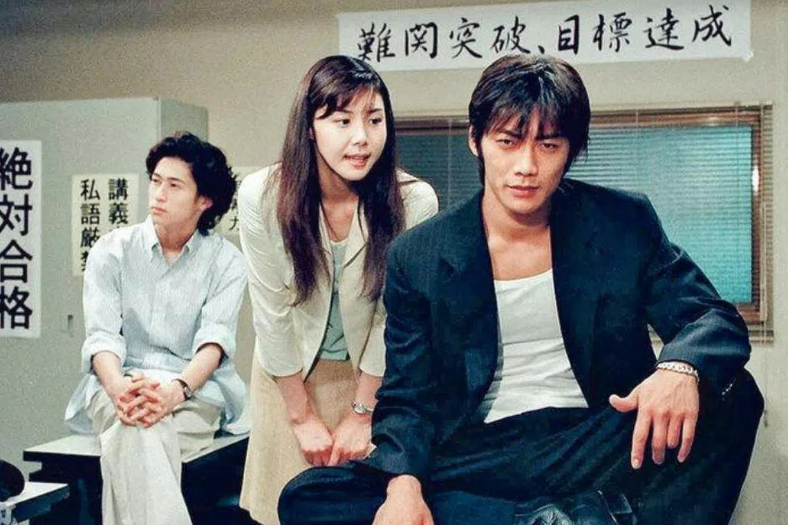 Nanako Matsushima, (middle) and Takashi Sorimachi (right) starred in GTO (1998). 