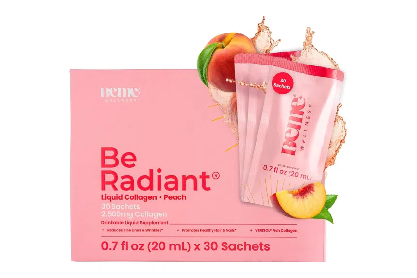Be Radiant Liquid Collagen Peptides with Vitamin-C, Biotin, & CoQ10