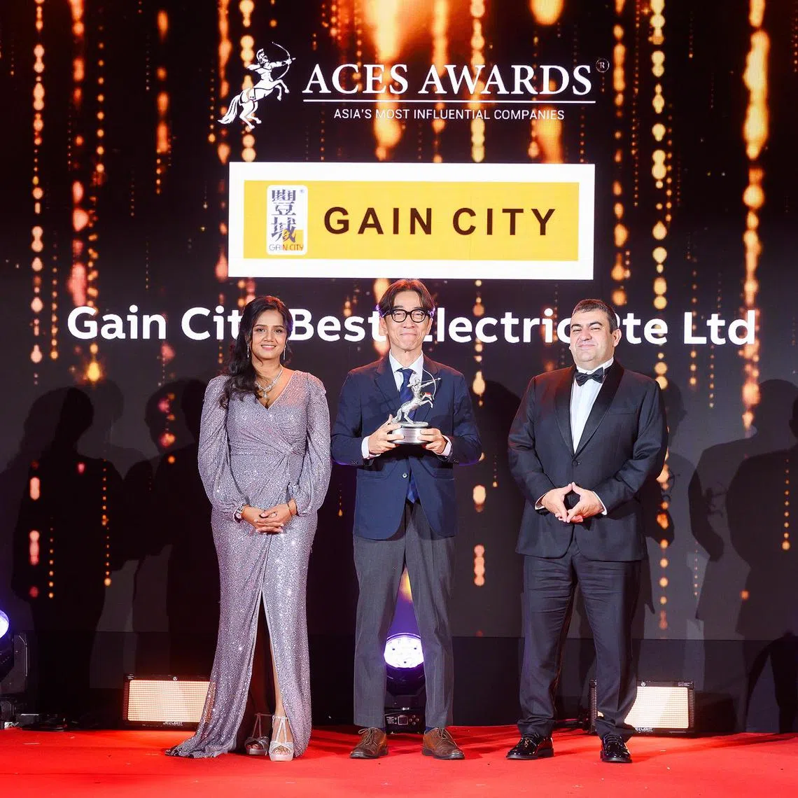 pixawards - Gain City representatives awarded as Asia's most influential company at the renowned Asia Corporate Excellence and Sustainability (Aces) Awards on Nov 15, 2024. 

Credits: Gain City