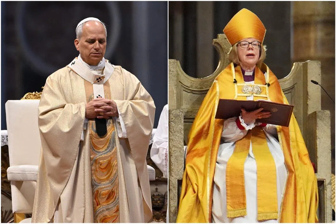 Pope Leo and Archbishop of Canterbury Sarah Mullally met privately before going together to a 17th century chapel where they recited prayers in unison.