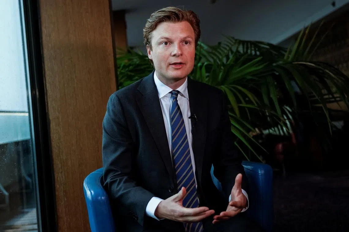 Dutch Defence Minister Ruben Brekelmans speaks during an interview with Reuters, amid Russia's attack on Ukraine, in Kyiv, Ukraine, October 6, 2024. REUTERS/Alina Smutko