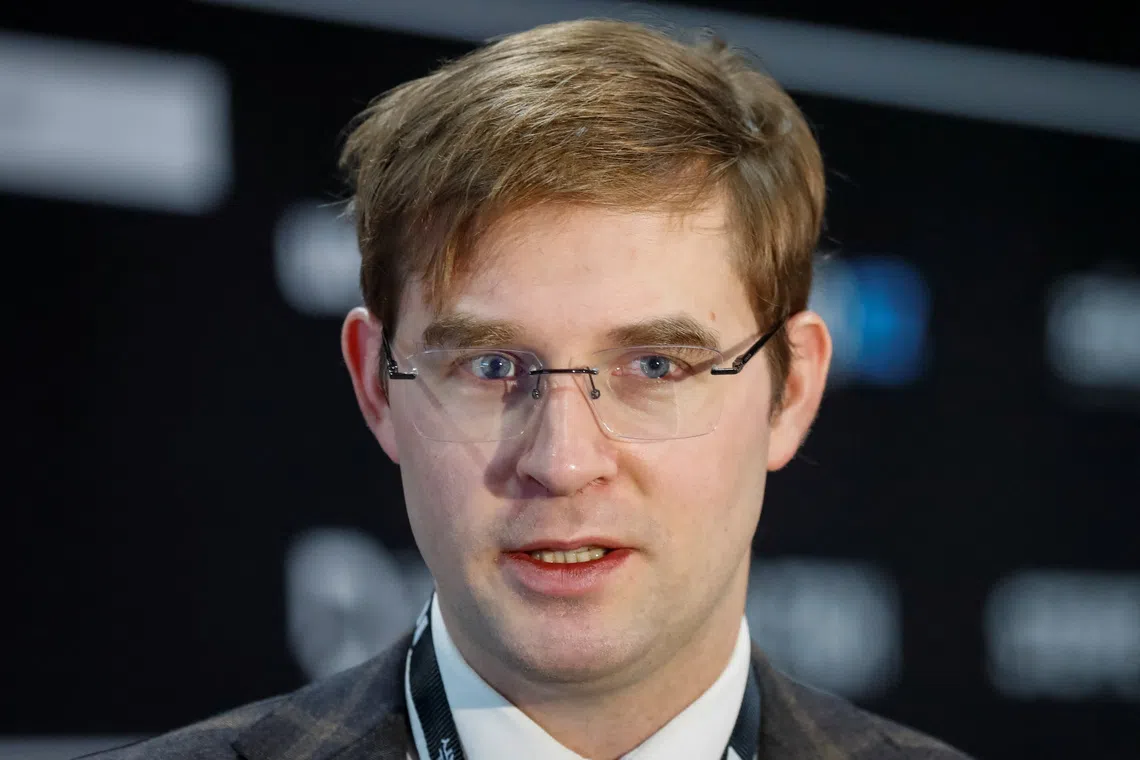 FILE PHOTO: Timur Turlov, the founder, CEO, and majority shareholder of Freedom Holding Corp., attends Digital Almaty 2025 forum, in Almaty, Kazakhstan January 31, 2025.  REUTERS/Pavel Mikheyev/File Photo