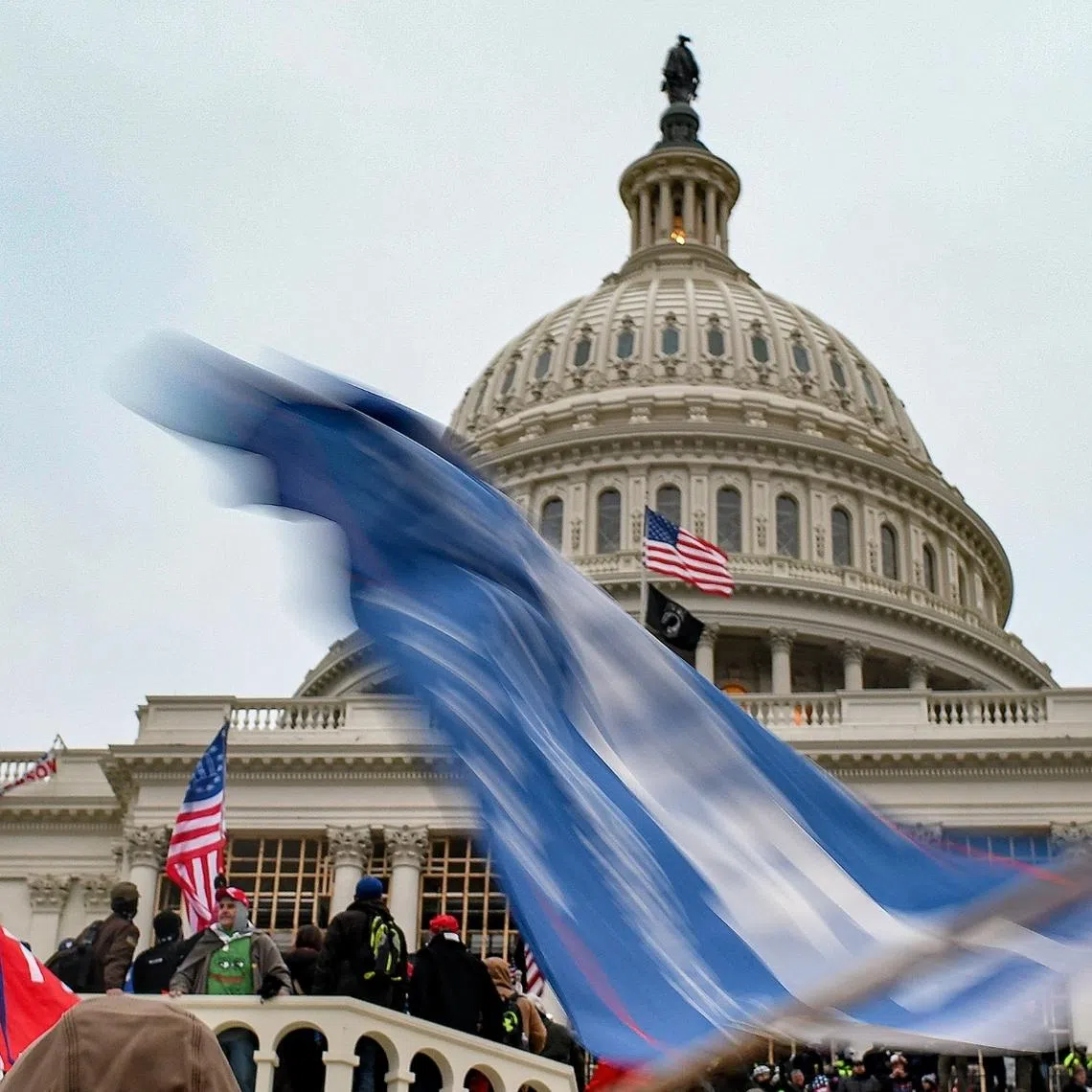 Supporters of US President Donald Trump stormed the Capitol in Washington on Jan 6, 2021. 