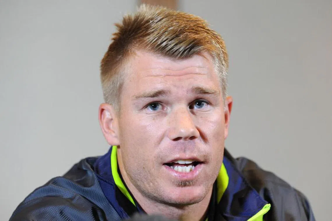 Cricket - Cricket Australia - David Warner & Michael Clarke Press Conference - Royal Garden Hotel, Kensington, London - 13/6/13 Australia's David Warner during the press conference. Mandatory Credit: Action Images / Adam Holt. Livepic/File Photo