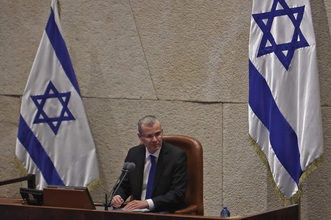 Justice Minister Yariv Levin on Wednesday presented to the media his proposed reforms that, if Parliament adopt them, would boost the power of elected officials over the courts.