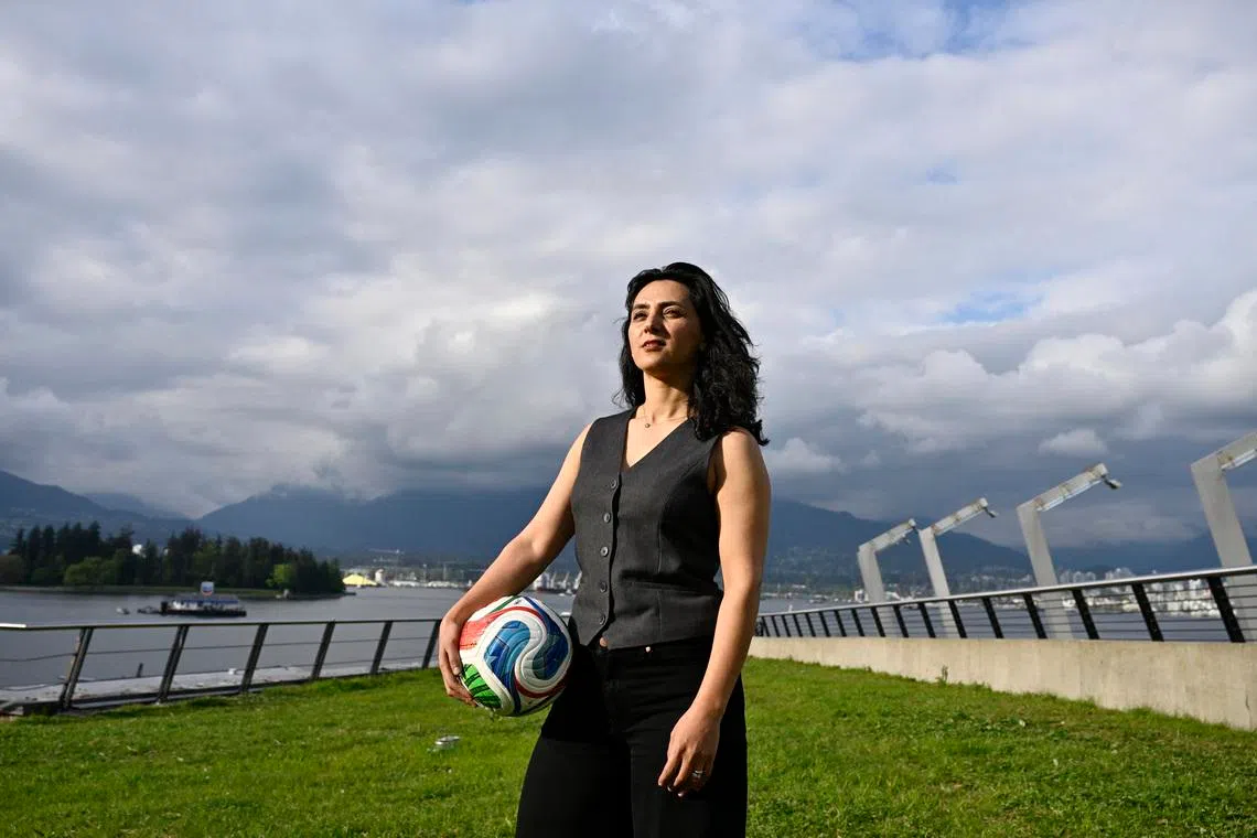 Soccer Football - 36th AFC Annual Congress - Vancouver Convention Centre, Vancouver, Canada - April 28, 2026 Khalida Popal, founder of the Afghanistan women's national soccer team, poses during the congress REUTERS/Jennifer Gauthier