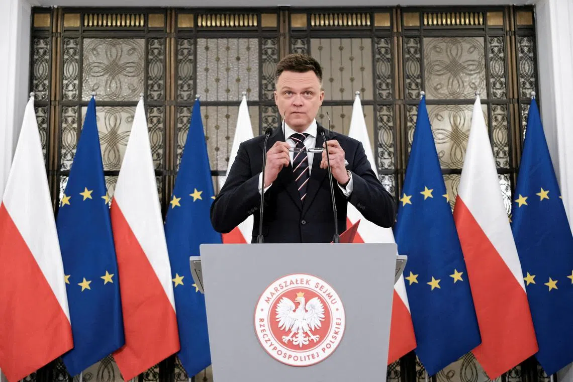 Parliament speaker Szymon Holownia said if necessary, a run-off would be held on June 1.