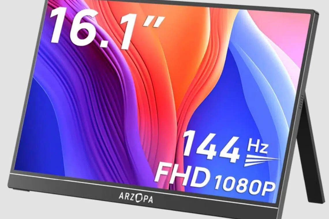 The Arzopa Z1FC 16.1-inch portable gaming monitor has a Full High Definition (FHD) display with 144Hz refresh rate.