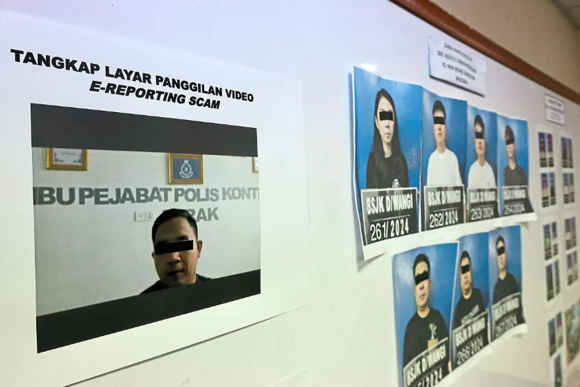The victim will be convinced to lodge an online report (e-reporting) and interact with a ‘police officer’ who is standing at a location with a background mimicking a police station.