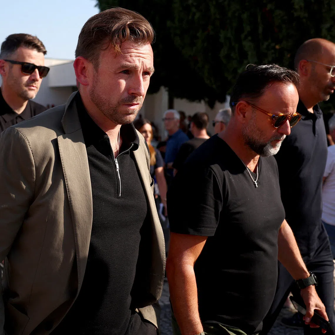 Fenway Sports Group Technical Director Julian Ward and Liverpool Football Club Director of Football Development Pedro Marques in Gondomar, Portugal, July 4, 2025. REUTERS/Pedro Nunes