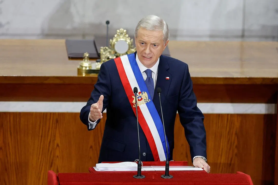 Chile's Kast launches legislative agenda as he seeks to restore popularity