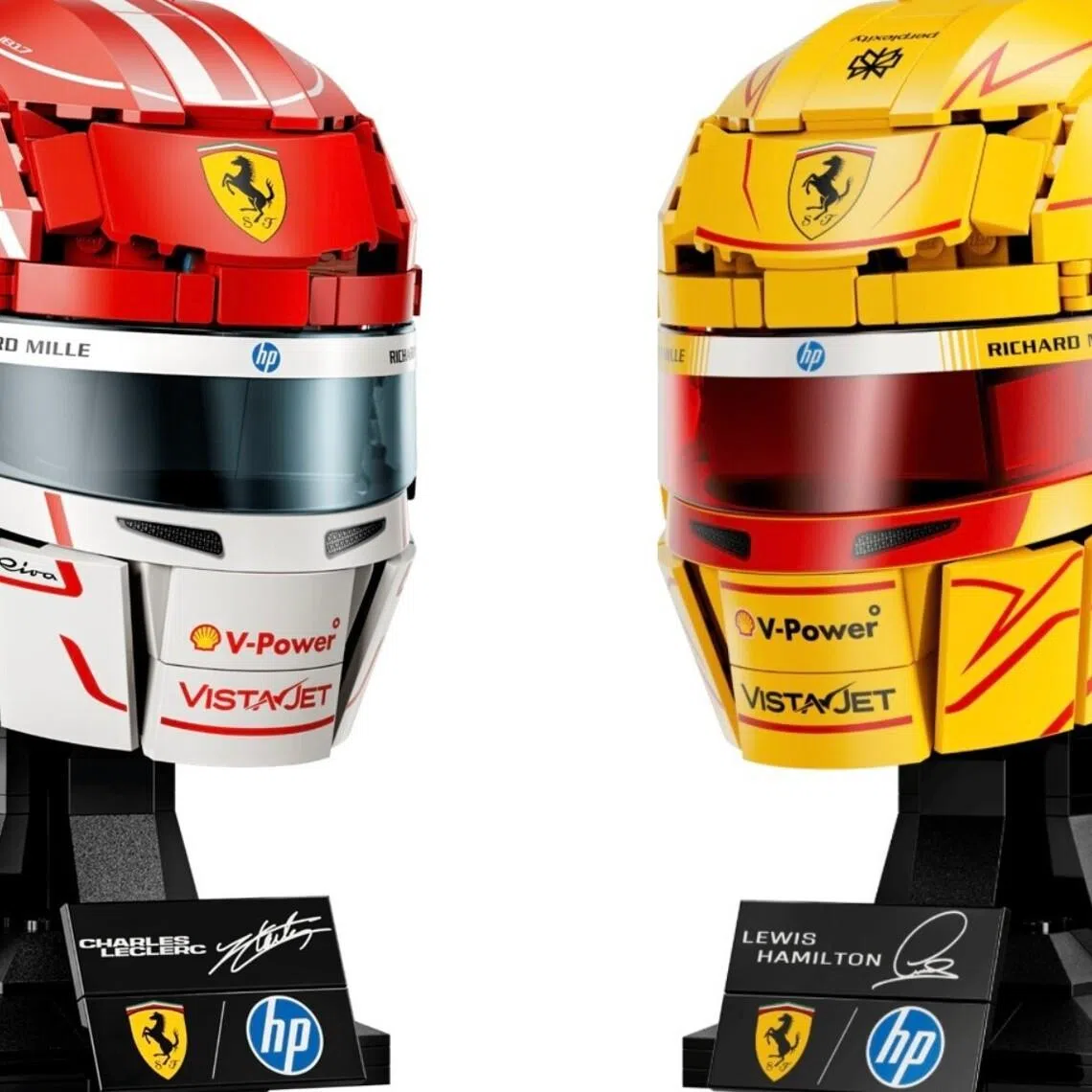 The LEGO sets includes a minifigure of the respective driver. 