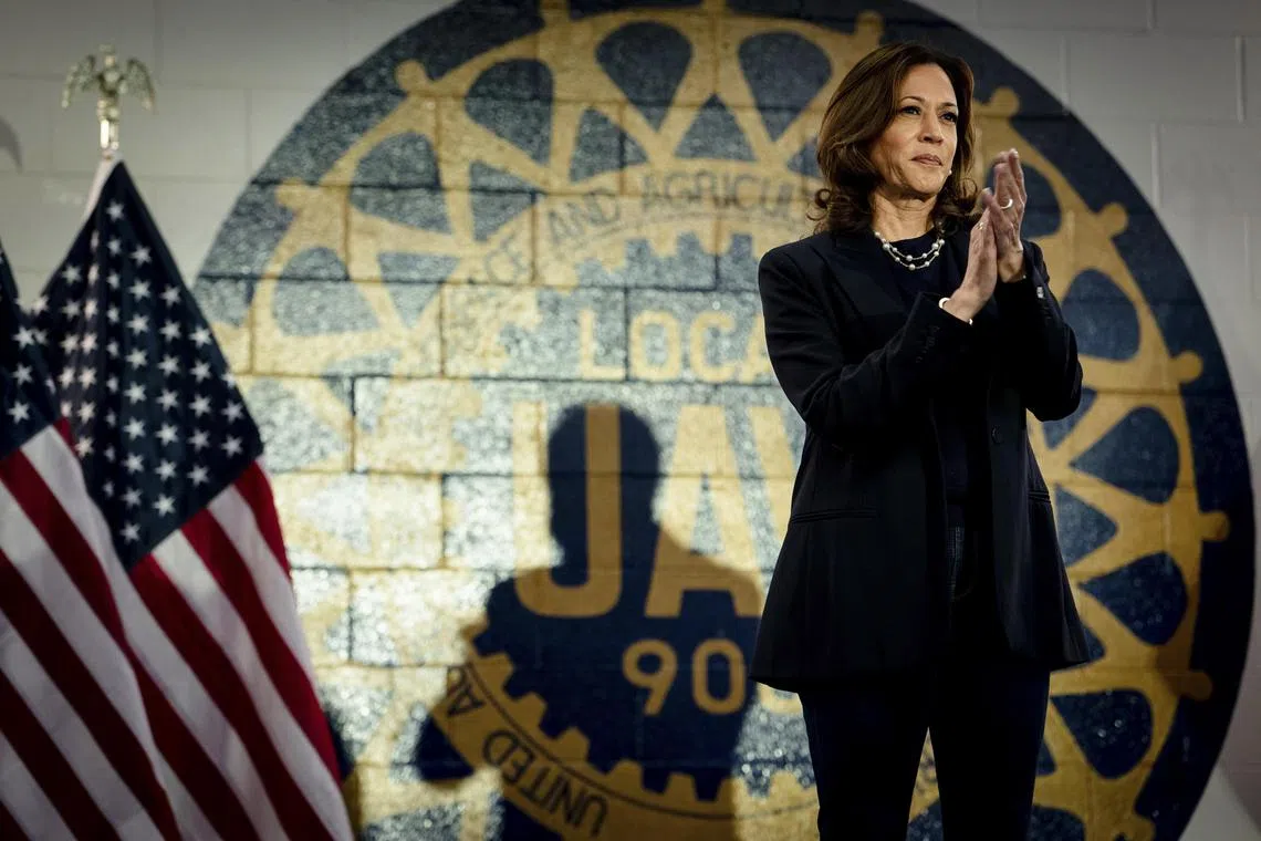 Vice-President Kamala Harris is leading former president Donald Trump by 4 percentage points in three battleground states.