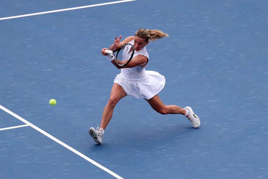 Poland’s Maja Chwalinska, who got to the French Open final, in action during the US Open.