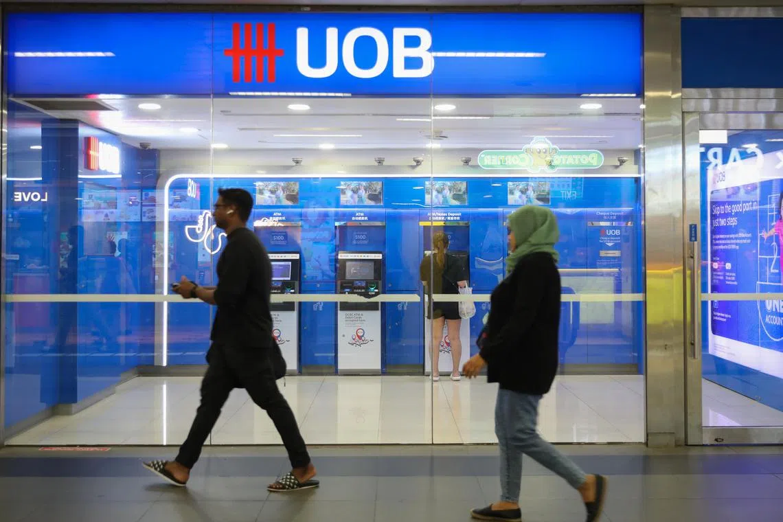 ST20250411_202551200161/pixgeneric/Taryn Ng//

Generics of bank ATMs on April 11, 2025. Can use for stories on banking, finance, cash, ATMs, UOB. ST PHOTO: TARYN NG 