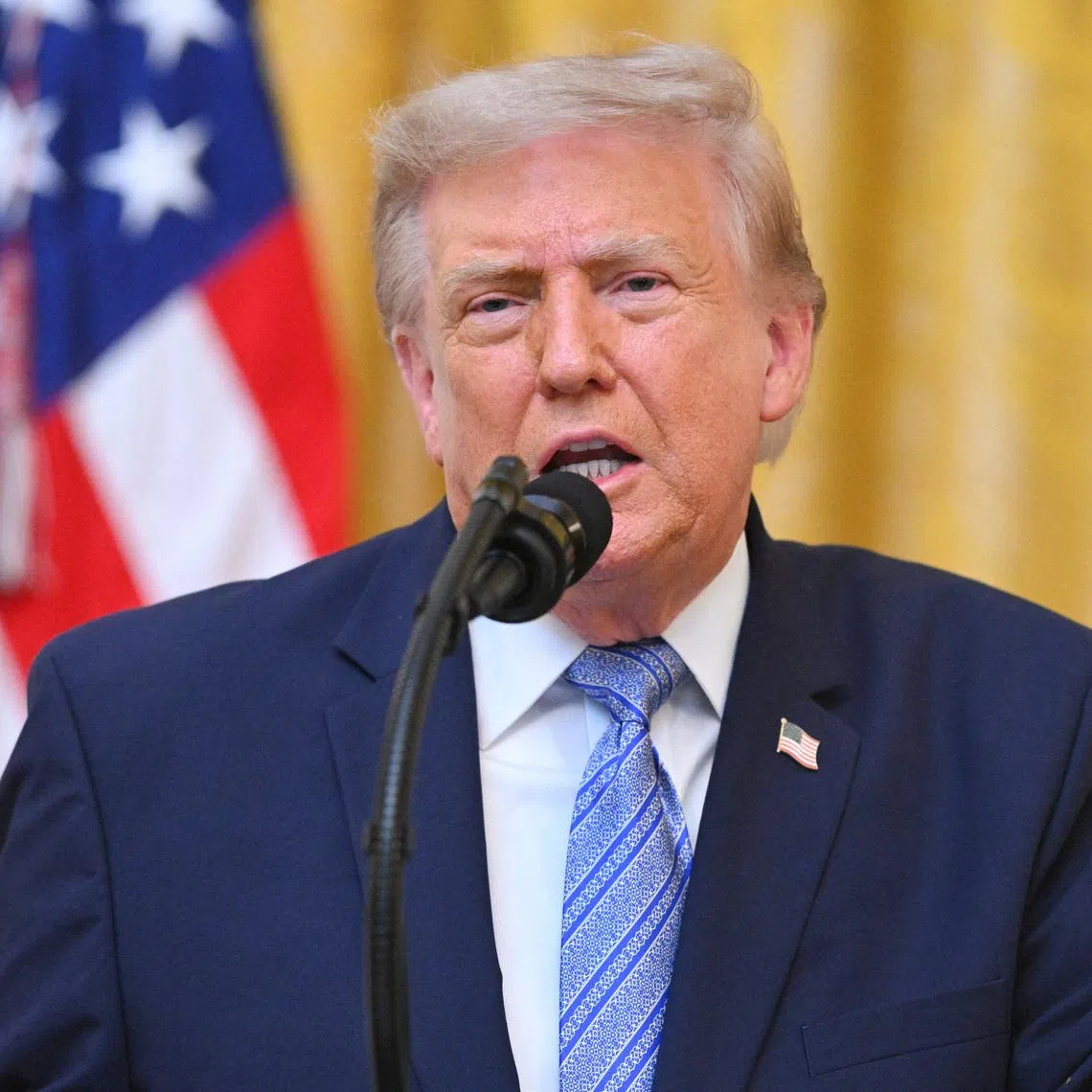 U.S. President Donald Trump speaks about election security during an address to the nation from the East Room of the White House in Washington, D.C., U.S., July 16, 2026. SAUL LOEB/Pool via REUTERS