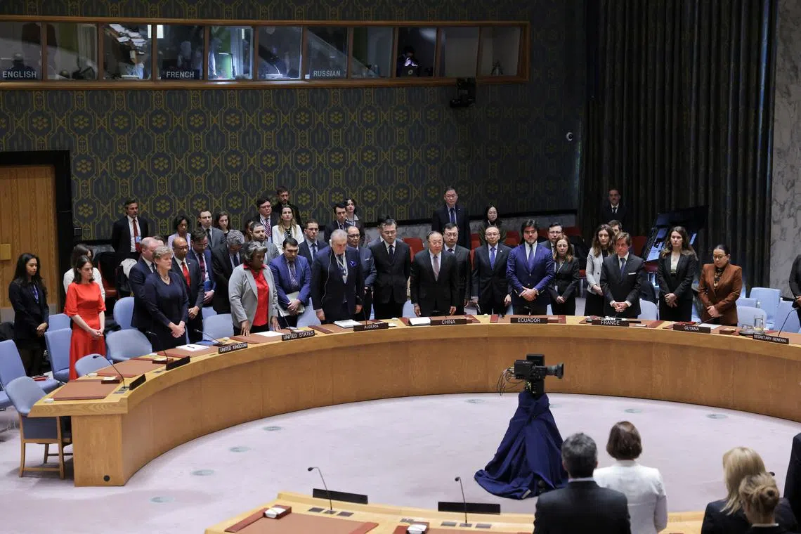 14 members of the United Nations Security Council voted for the resolution, which was proposed by the 10 elected members of the body.