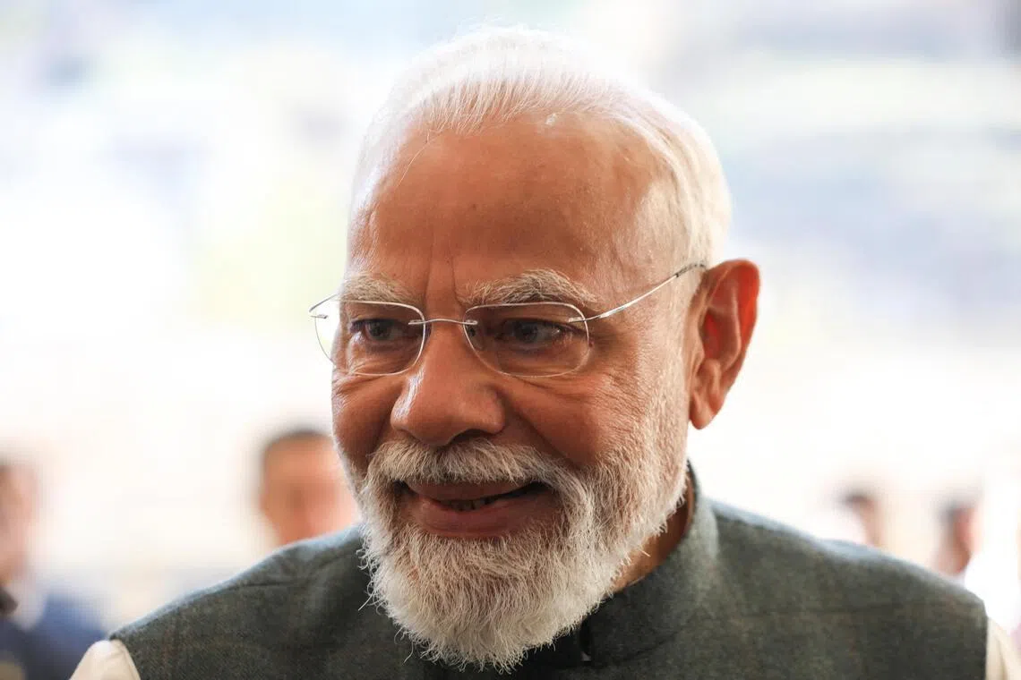 Indian Prime Minister Narendra Modi said he would hold talks with his Israeli counterpart to discuss ways to strengthen cooperation.