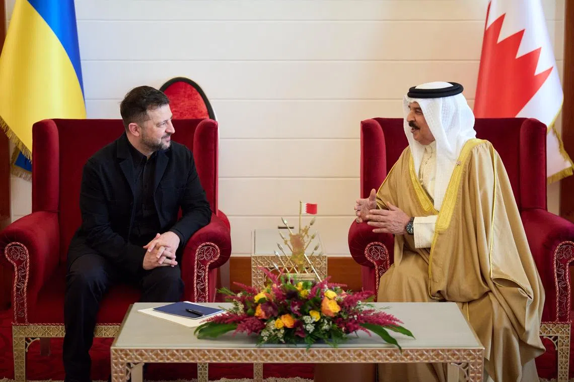 Ukraine’s Zelensky pitches drone deal during Bahrain visit