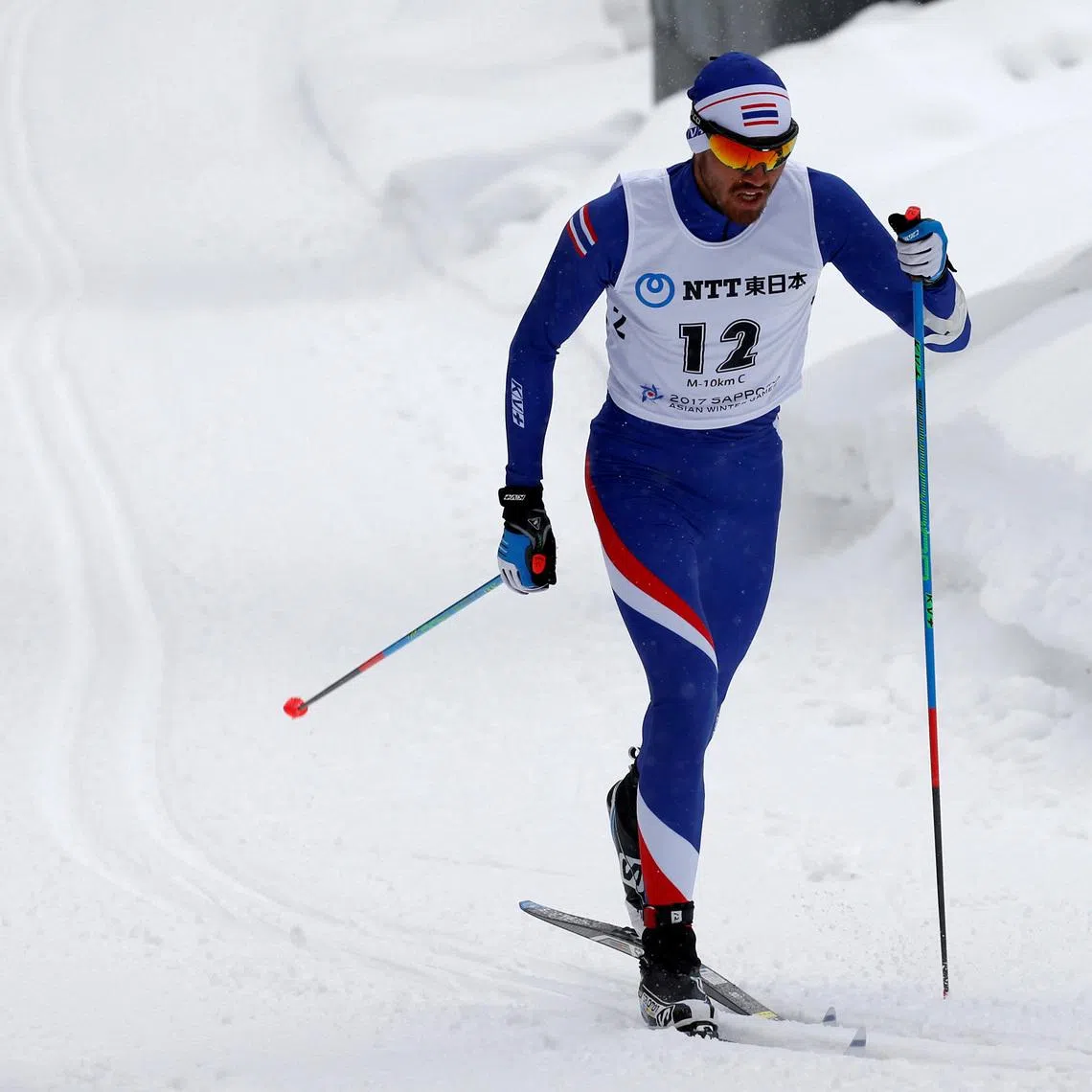 Cross-Country Skiing - Men's 10 km Classical - Asian Winter Games - Shirahatayama Open Stadium, Sapporo, Japan - 23/02/17- Thailand's Mark Chanloung in action. REUTERS/Kim Kyung-Hoon
