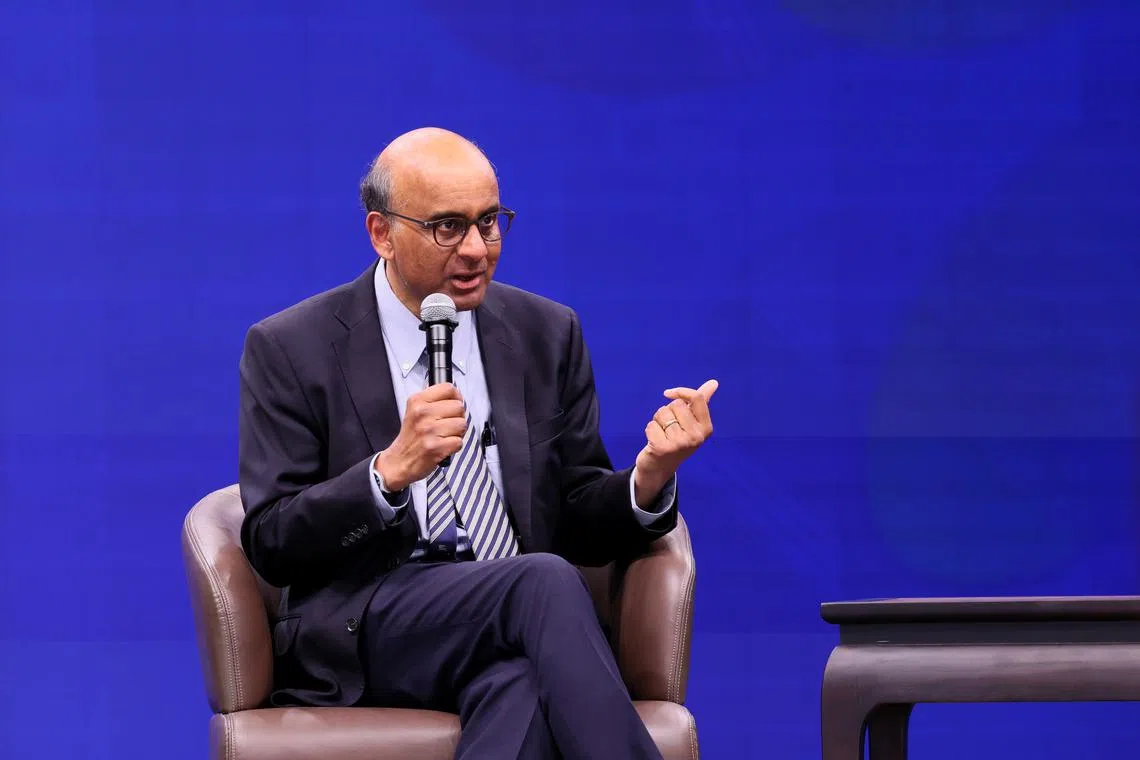 Senior Minister Tharman Shanmugaratnam called for more multilateral cooperation to solve the global problems.