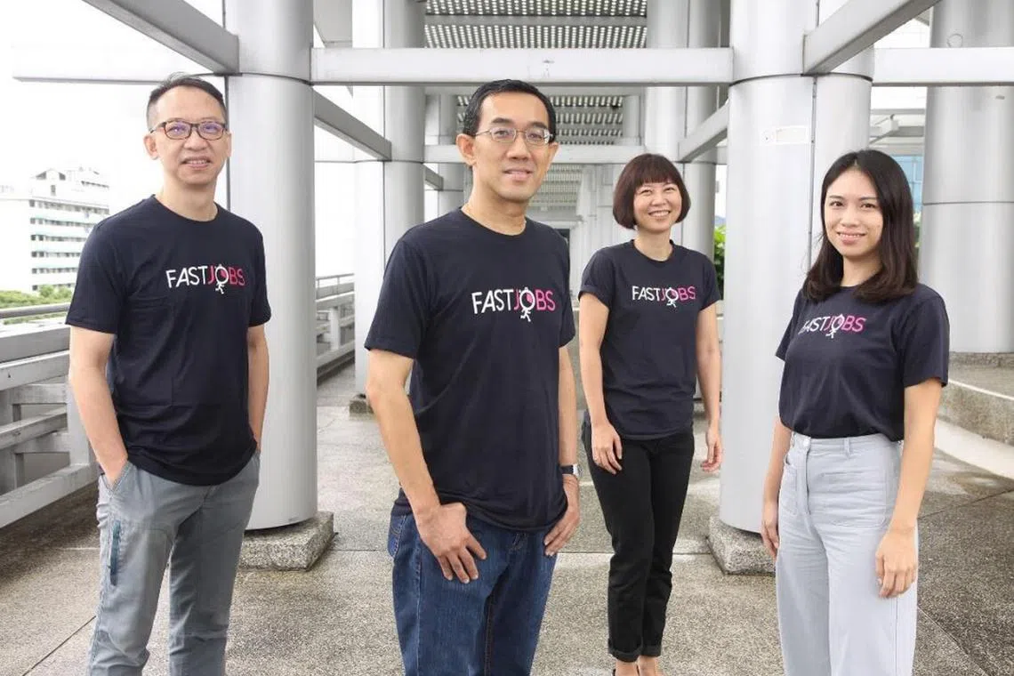 From left: David Cheng, CFO; Julian Tan, CEO & Founder; Lim Huishan, General Manager FastJobs Singapore & Philippines; Lee Pin-Ju, Head of FastGig Singapore