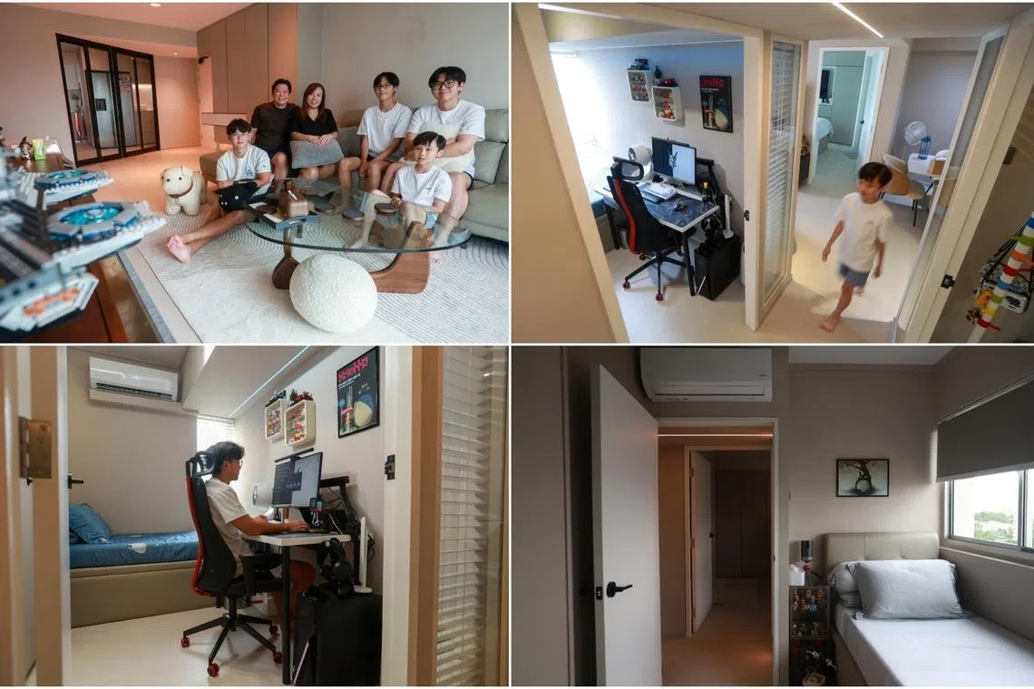 straitstimes.com - Yamini Chinnuswamy - Family converts 5-room Singapore HDB flat to seven-room home
